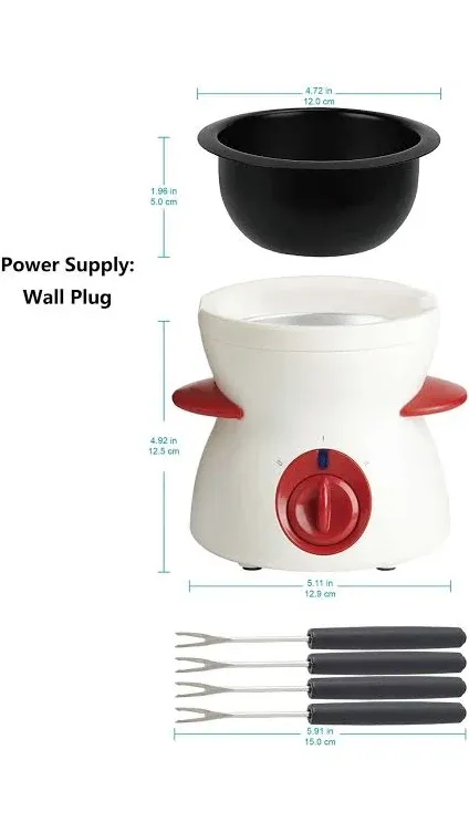 Fondue Pot Set, Mini Electric Fondue Pot Set for Melting Chocolate Cheese ...