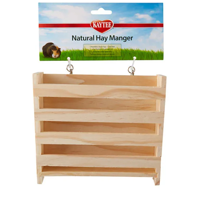 Kaytee Natural Wooden Hay Manger for Pet Rabbits, Chinchillas, and Guinea Pig...