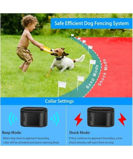 KOCASO Wireless Electric Dog Fence System, Covers up to 1.2 Acre, for Dogs Ov...