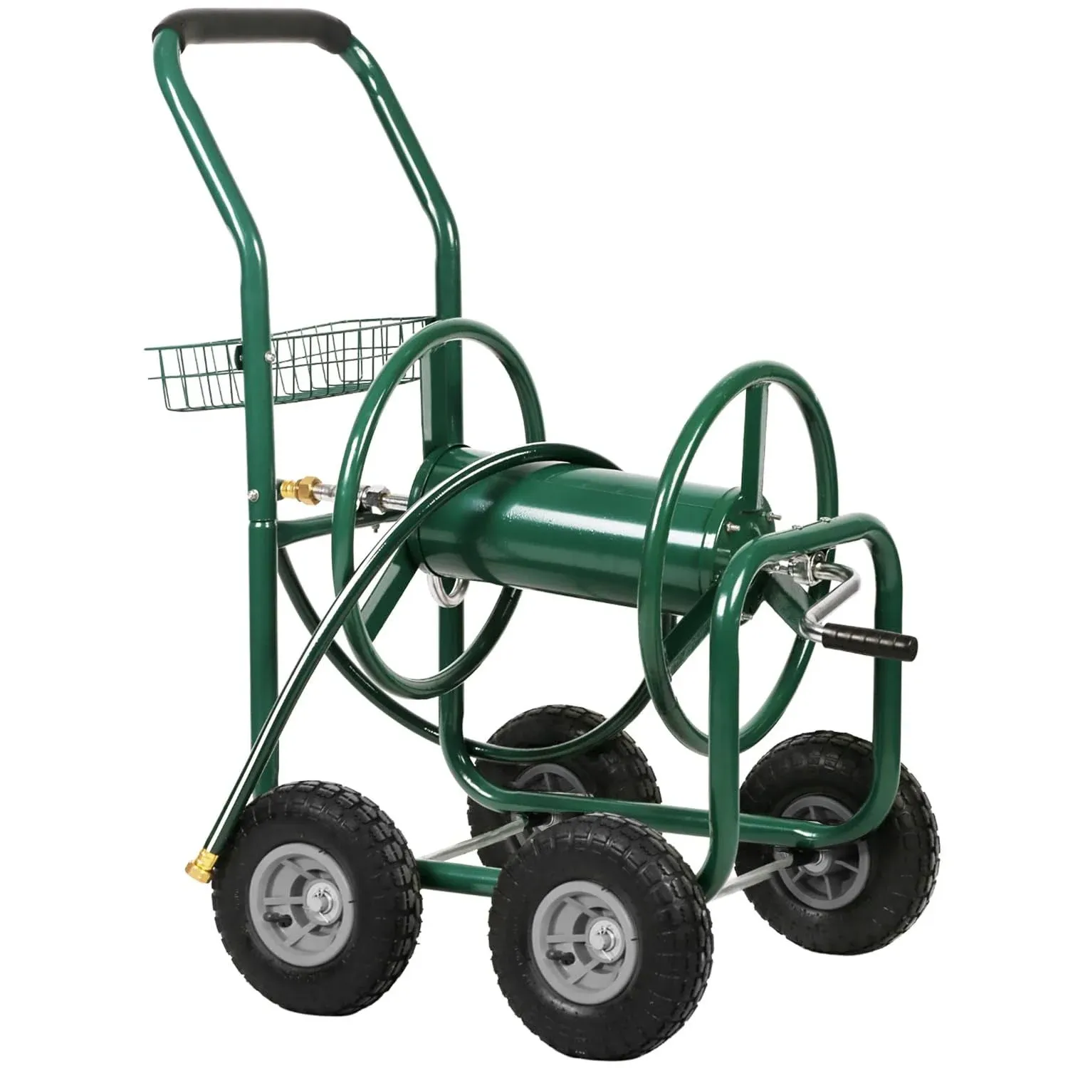 Garden Water Hose Reel Cart Heavy Duty 300FT Hose Yard Water Planting W/Basket