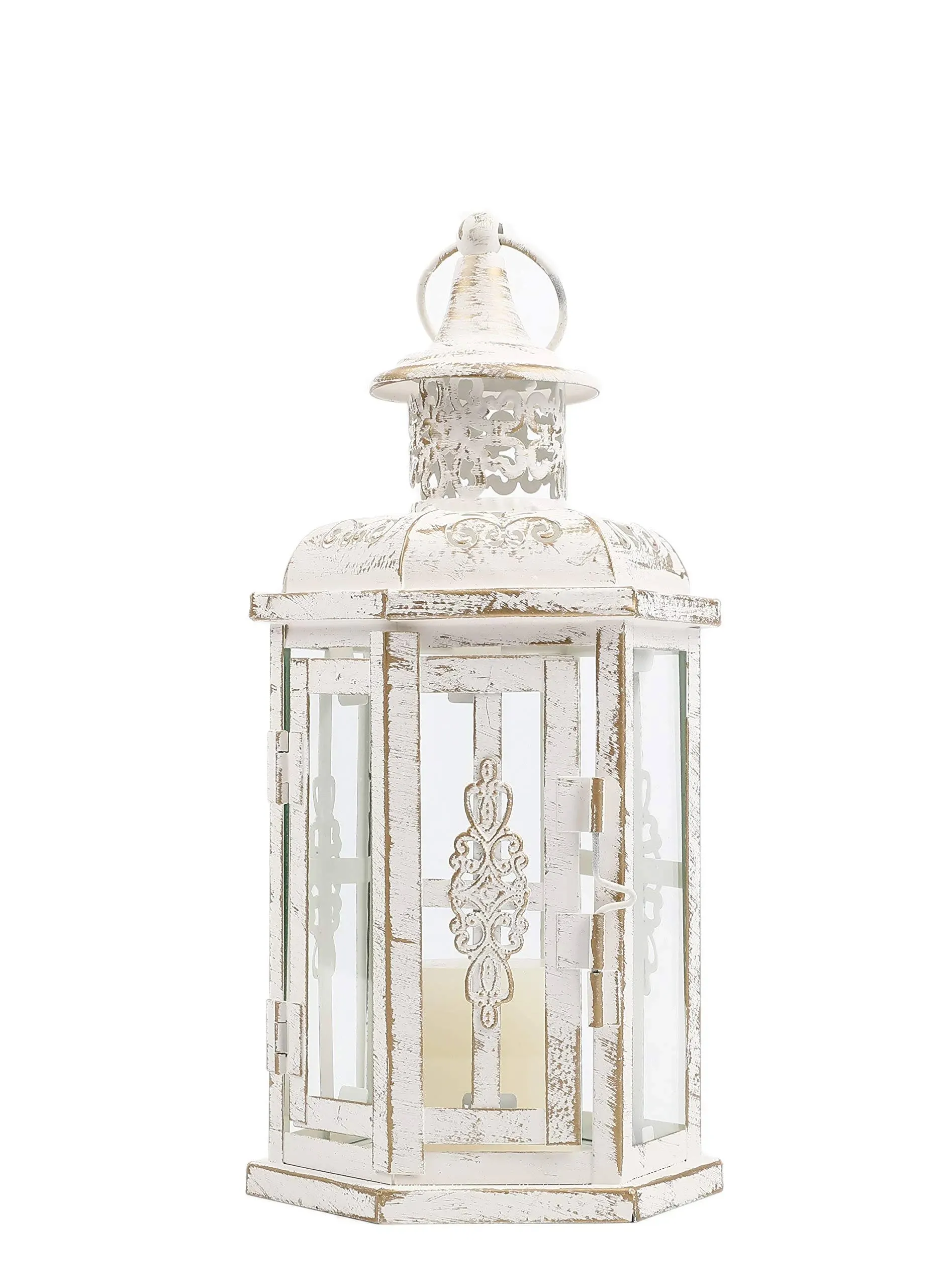 JHY Design Decorative Candle lantern-10inch High Vintage Style Hanging Lantern ...