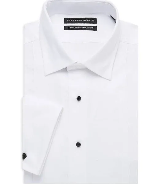 Saks Fifth Avenue Men's Classic-Fit Tuxedo Dress Shirt - White - Size 17.5 34-35