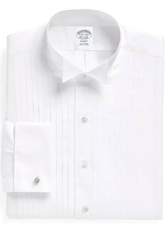 Regent Fit Ten-Pleat Wing Collar Tuxedo Shirt