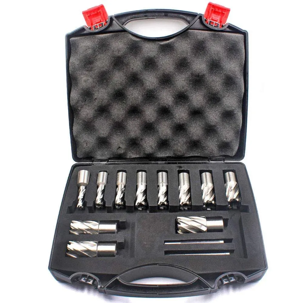 Annular Cutter Set 13 Pcs JESTUOUS 3/4 Inch Weldon Shank 1 Cutting Depth and Cut