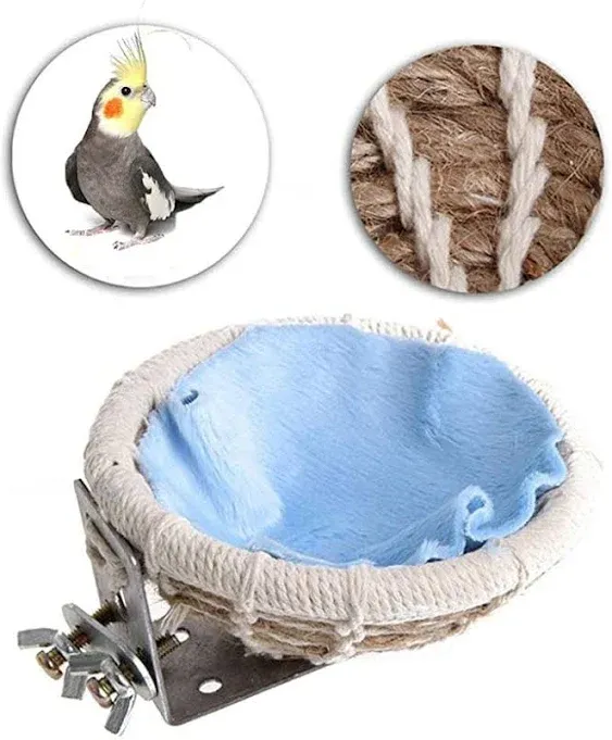 Handmade Cotton Rope Bird Nest Breeding Nest Hatch House Cage for Budgie Parakeet Cockatiel Parakeet Conure Canary Finch Lovebird and Small Parrot