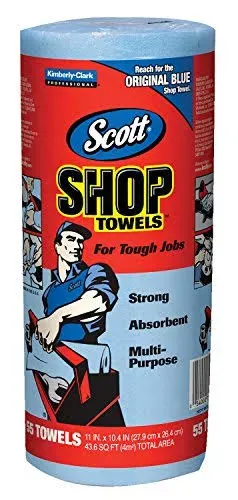 Scott Shop Towels Original (75130), Blue Shop Towels, 1 Roll/Pack, 30 Packs/Case