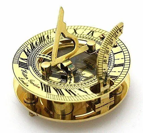 Thorinstruments With Device Solid Brass Sundial And Compass In