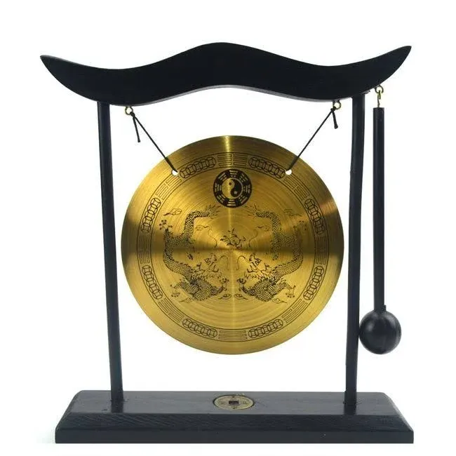 fengshuisale Zen Art Brass Feng Shui Desktop Gong H1303