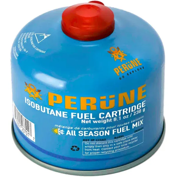 Perune Iso-Butane Camping Fuel Gas Canister All Season Mix 230gram (2 Pack)