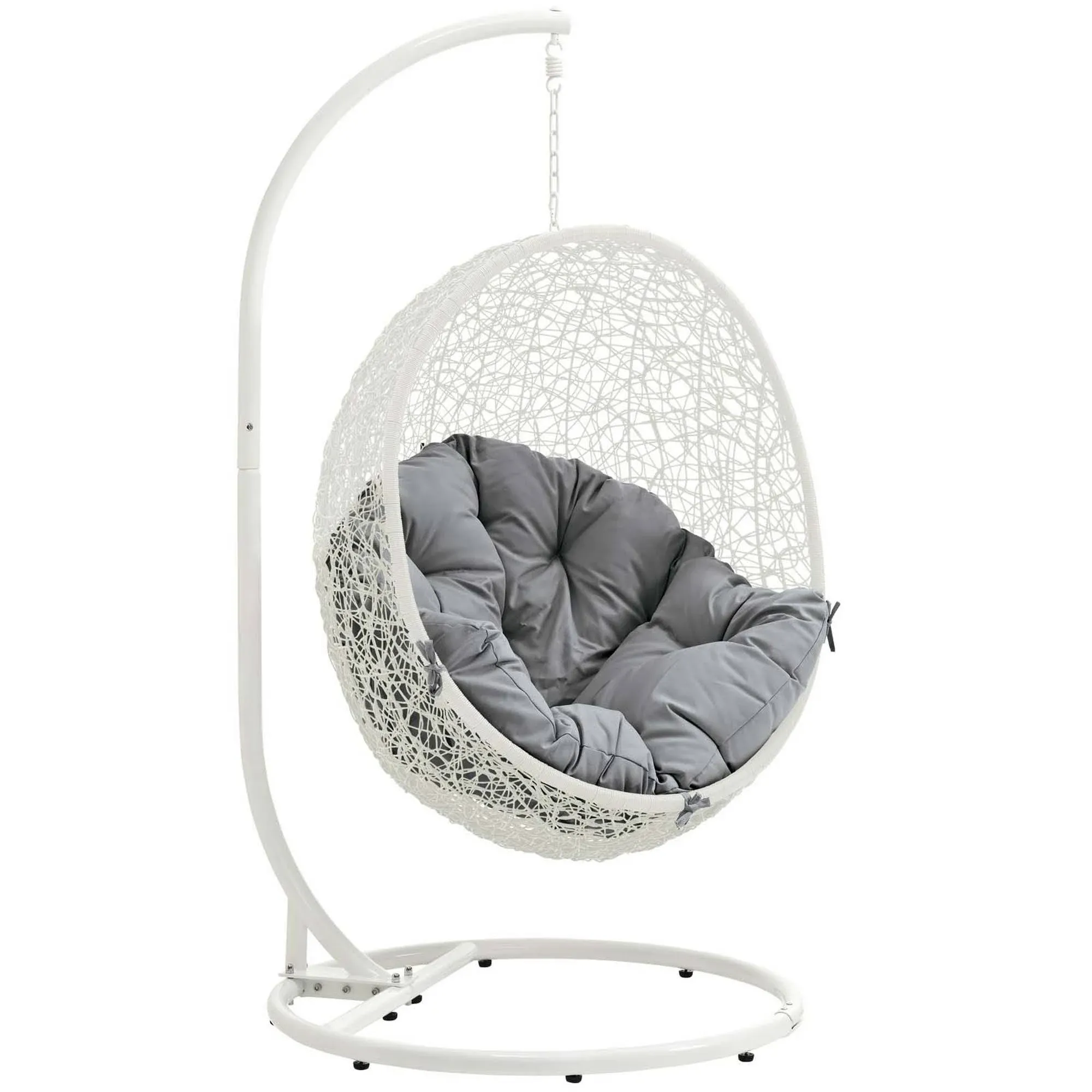 Modway Hide Outdoor Patio Swing Chair White / Gray / with Stand