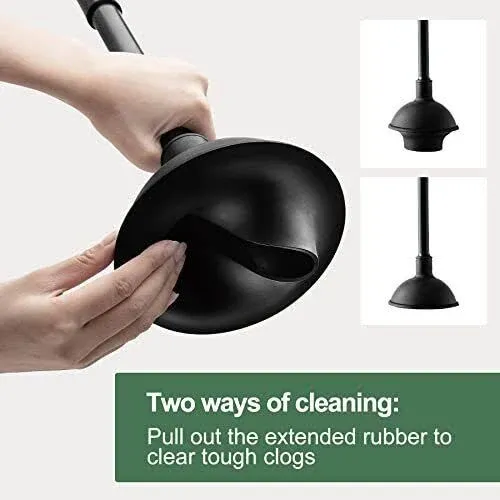 Eyliden Toilet Plunger and Brush, 2 in 1 Bowl Brush Set Black 