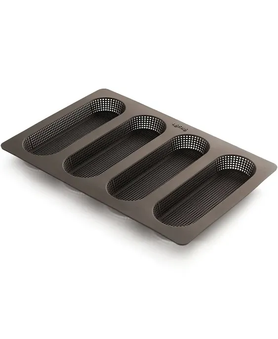 Lekue Silicone Bread Maker, Model #, Brown &amp; 4 Cavity Micro Perforated Mini B...