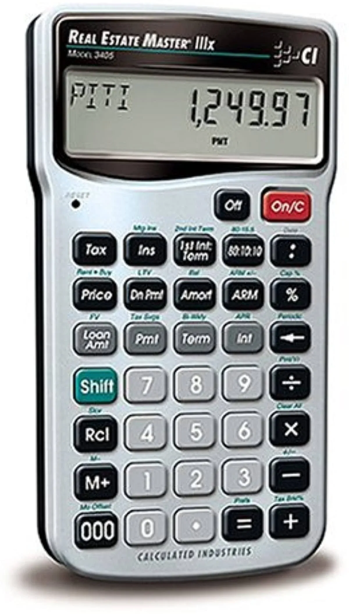 Calculated Industries Master (3405) Real Estate & Mortgage Calculator, Silver/Black