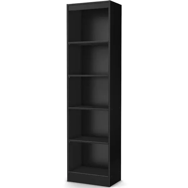 South Shore Axess 5-Shelf Narrow Bookcase, Pure Black