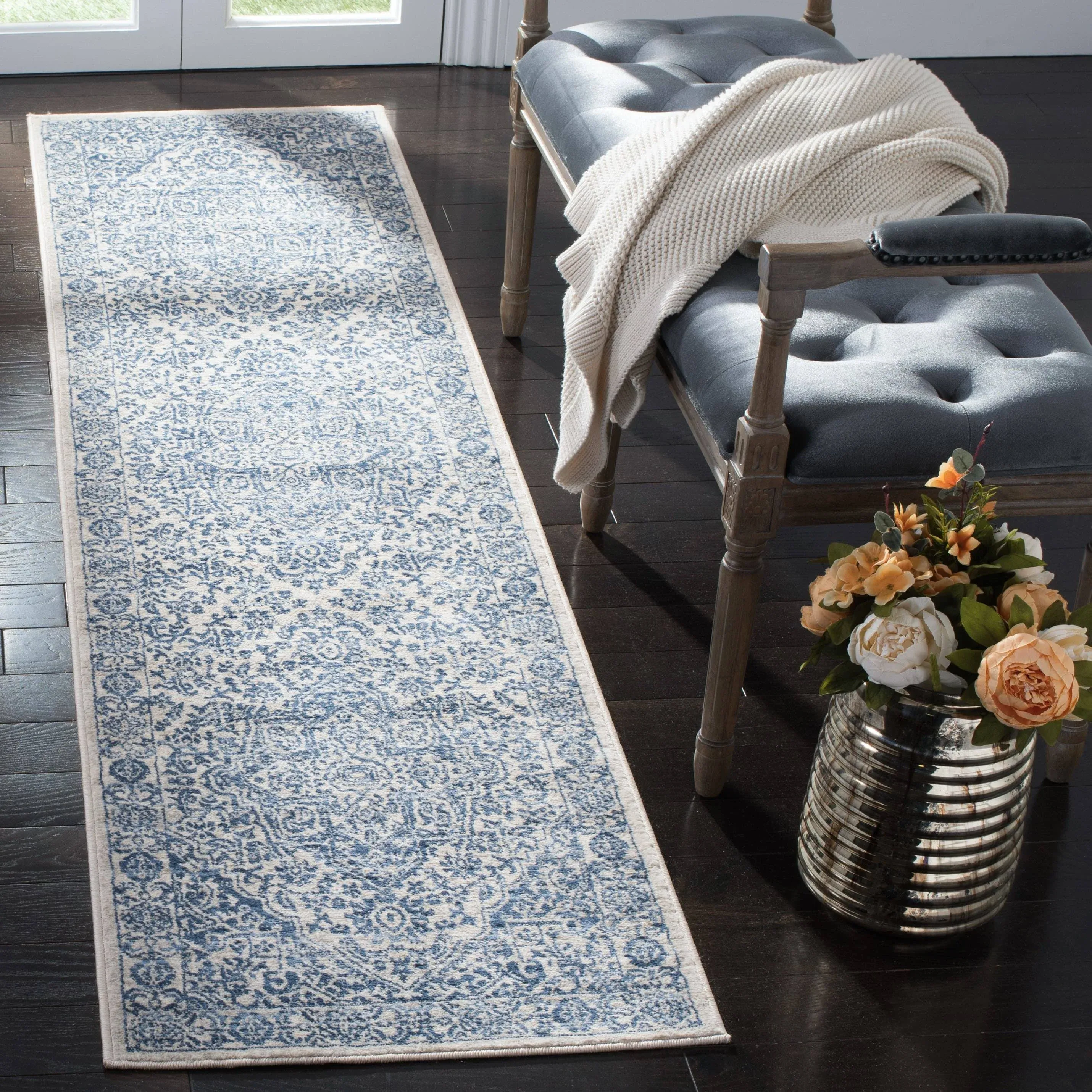 Safavieh Brentwood Navy/Light Gray 2 ft. x 12 ft. Runner Rug