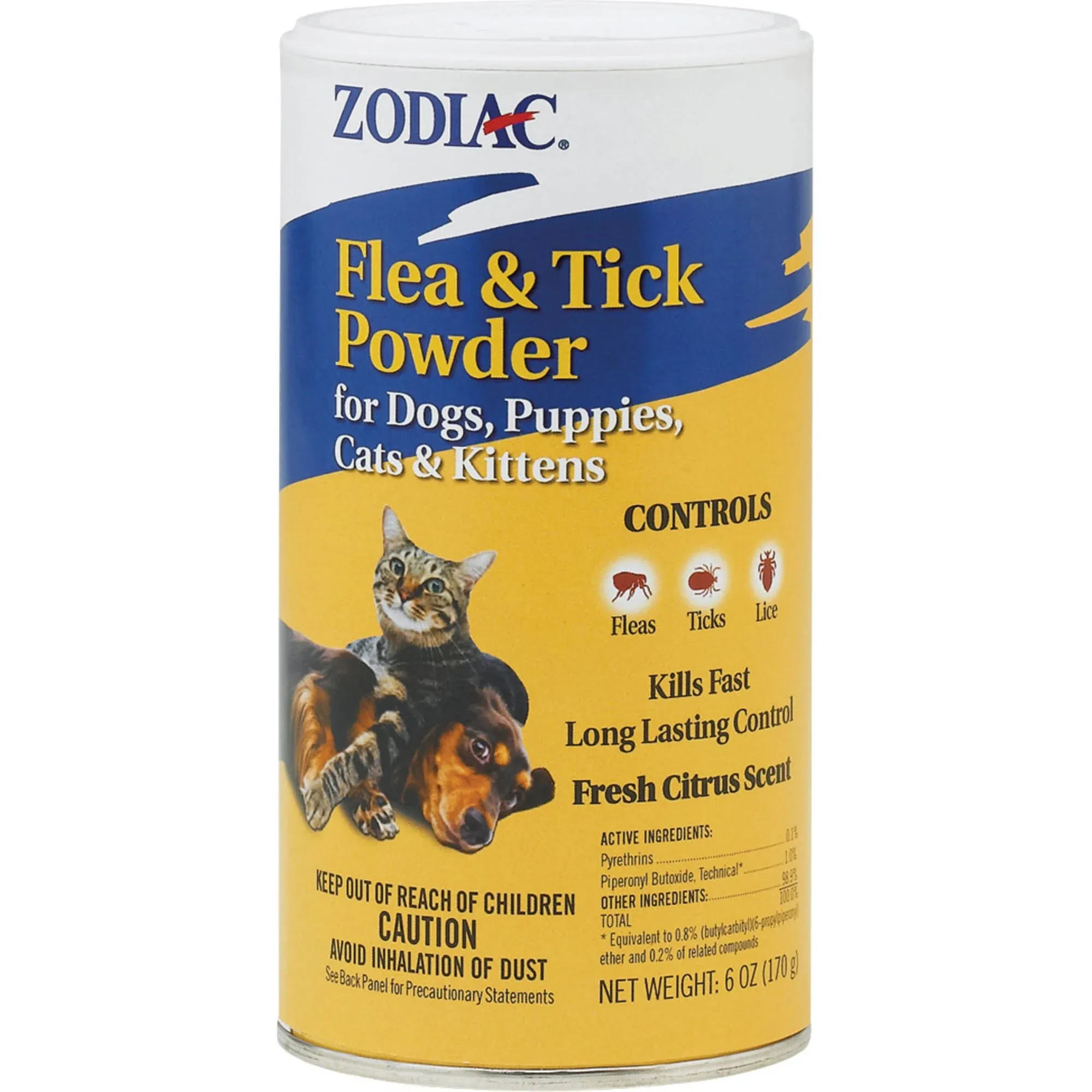 Zodiac Flea & Tick Powder for Dogs, Puppies, Cats & Kittens