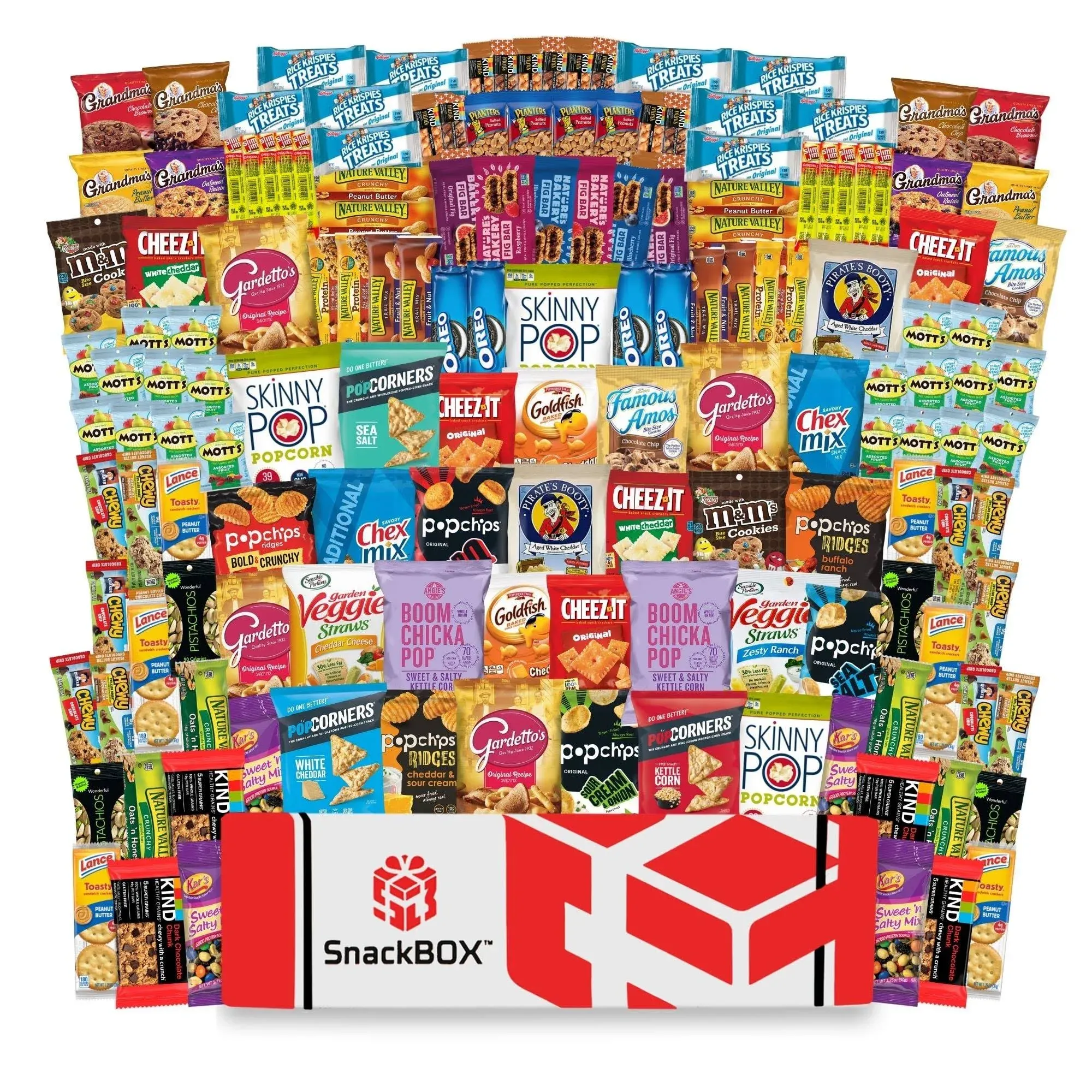 SnackBOX Paquete variado de cuidado de catering (150 unidades) Caja de aperitivos para regreso a la escuela, universidad, paquete variado, cestas de regalo, chicos, niñas, adultos, niños, hombres, mujeres, estudiantes, cumpleaños, conferencias, eventos, 