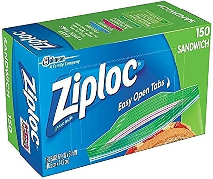 Ziploc Easy Open Tabs Sandwich Bags 125 Count (Pack of 4)