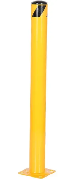 Vestil Steel Pipe Safety Bollard 4-1/2 in Dia, 41 in Tall, Yellow, 8 in Plate