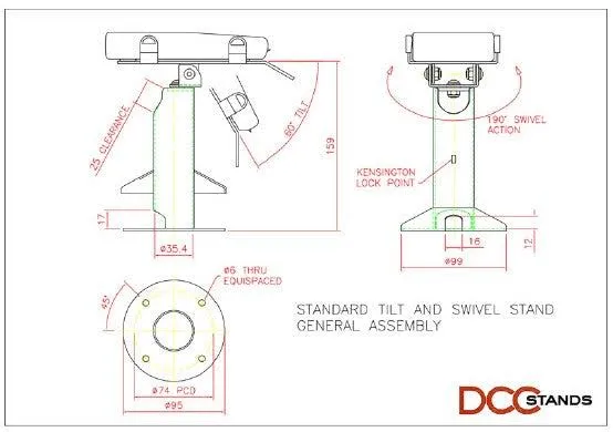 DCCStands Ingenico Lane Low Profile Swivel and Tilt Stand