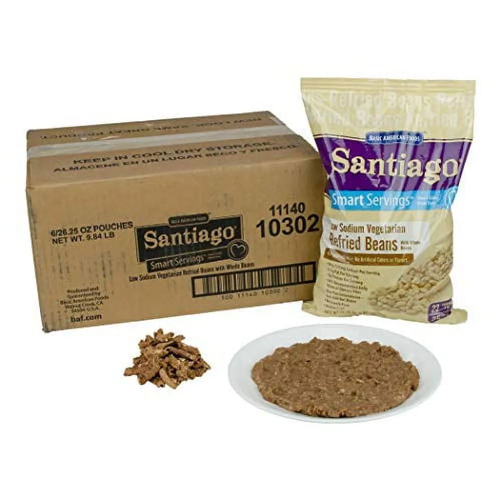 Santiago Low Sodium Dehydrated Vegetarian Refried Beans With Whole Beans