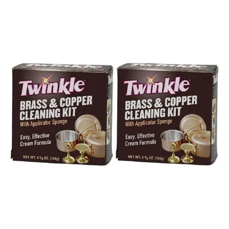 Twinkle Brass &amp; Copper Cleaning Kit, Easy Effective Cream Formula, 4.38-Ounce...