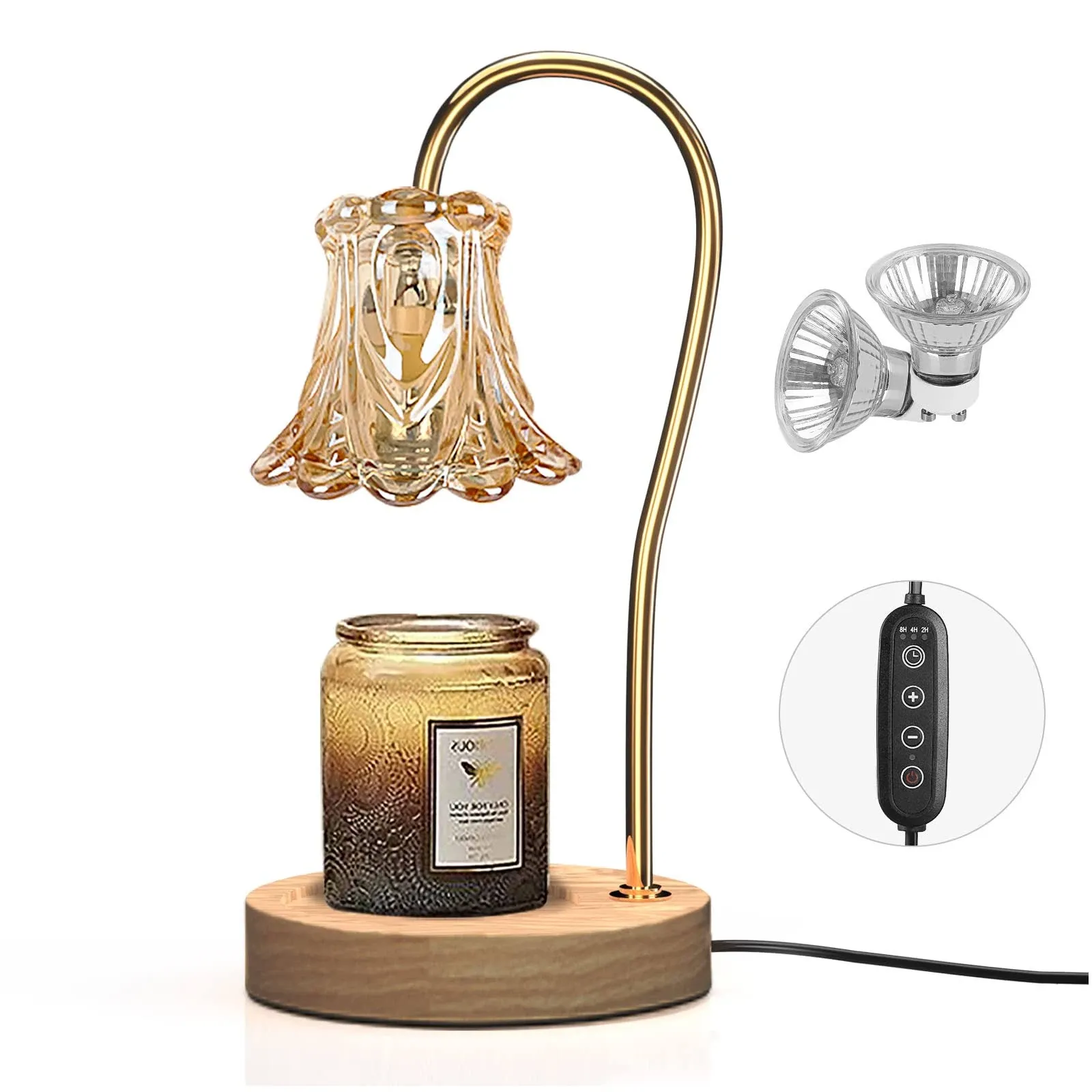 Candle Warmer Lamp, Dimmable Lantern with Timer, Wax Melt for Scented Amber