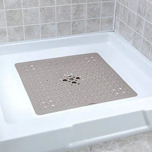 SlipX Solutions 21" x 21" Square Shower Stall Mat (Black)