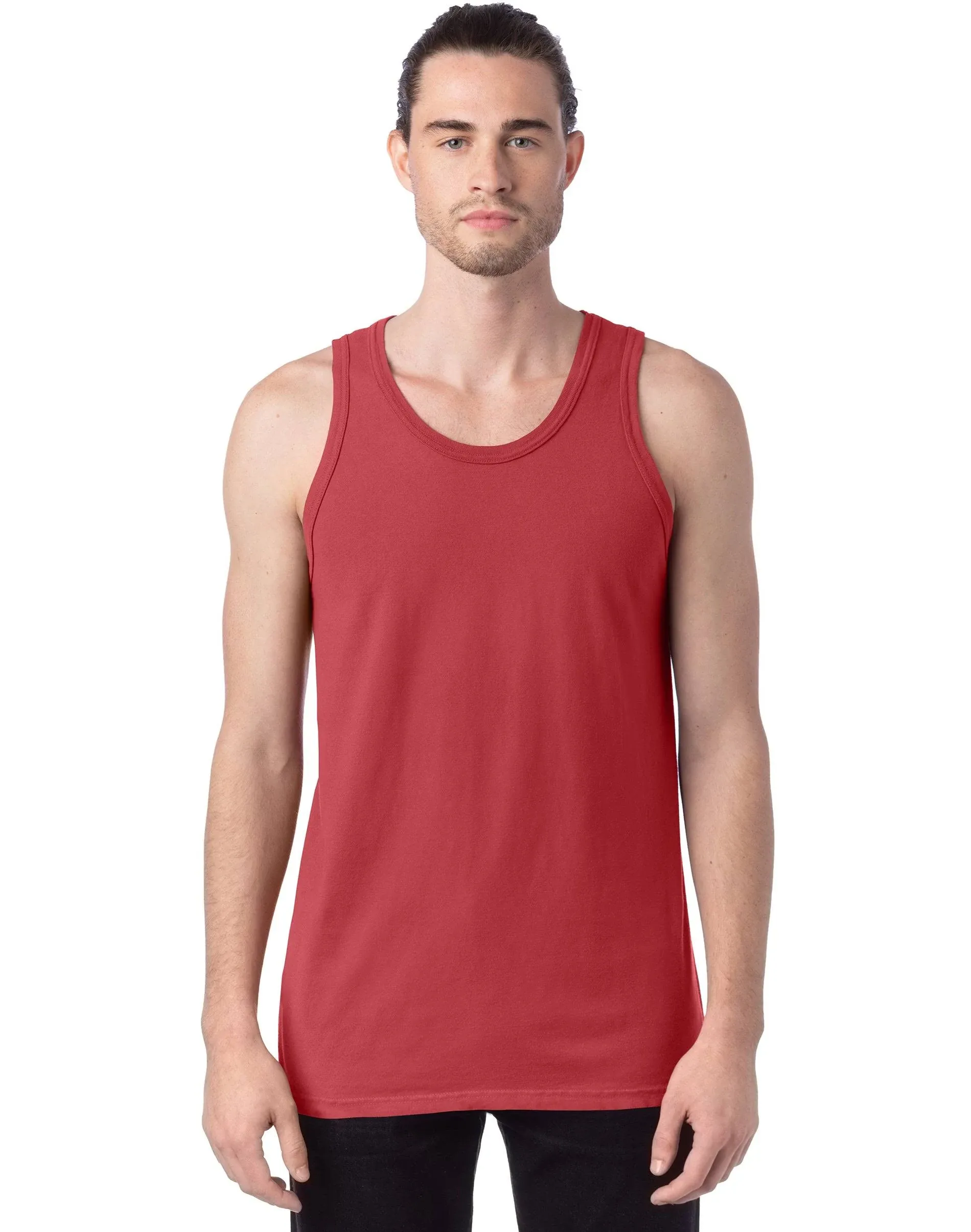 Hanes Men's ComfortWash Garment Dyed Sleeveless Tank Top Crimson Fall / M