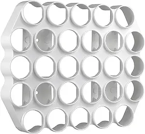 Storage Theory Wall Mounted K Cup Holder - Holds 28 Pods, Peel-and-Stick Installation or Pre-Drilled Holes - Perfect Coffee Bar Decor, Coffee Station Accessory Gray