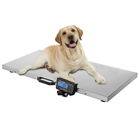 Wuzstar 1100Lbs Pet Scale Digital Livestock Vet Scale Shipping Scale Pig Scale Dog Weight Scale Stainless Steel Large Platform