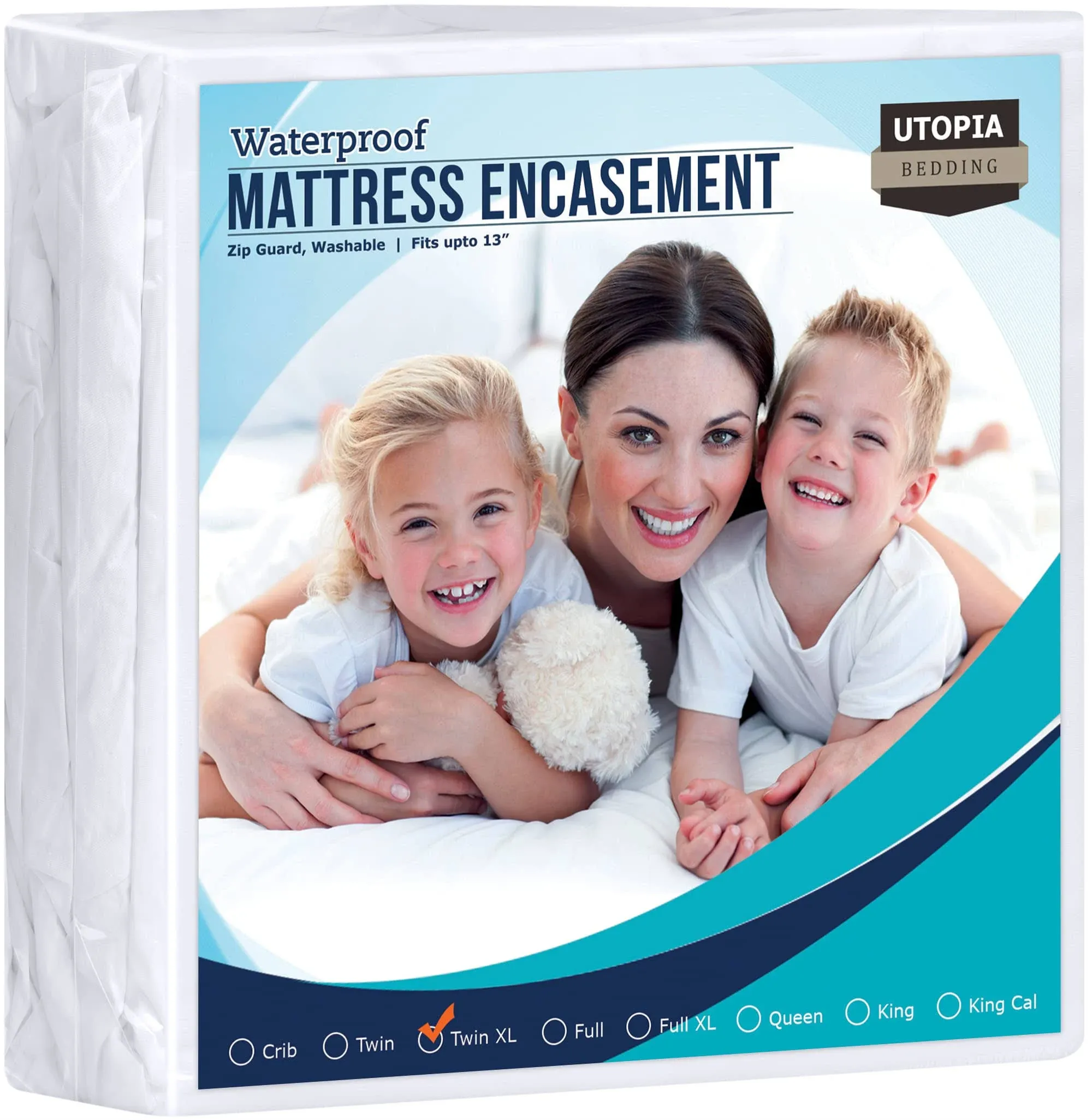 Utopia Bedding Zippered Mattress Encasement Twin - 100% Waterproof and Bed Bug Proof Mattress Protector - Absorbent, Six-Sided Mattress Cover (Pack of 2)