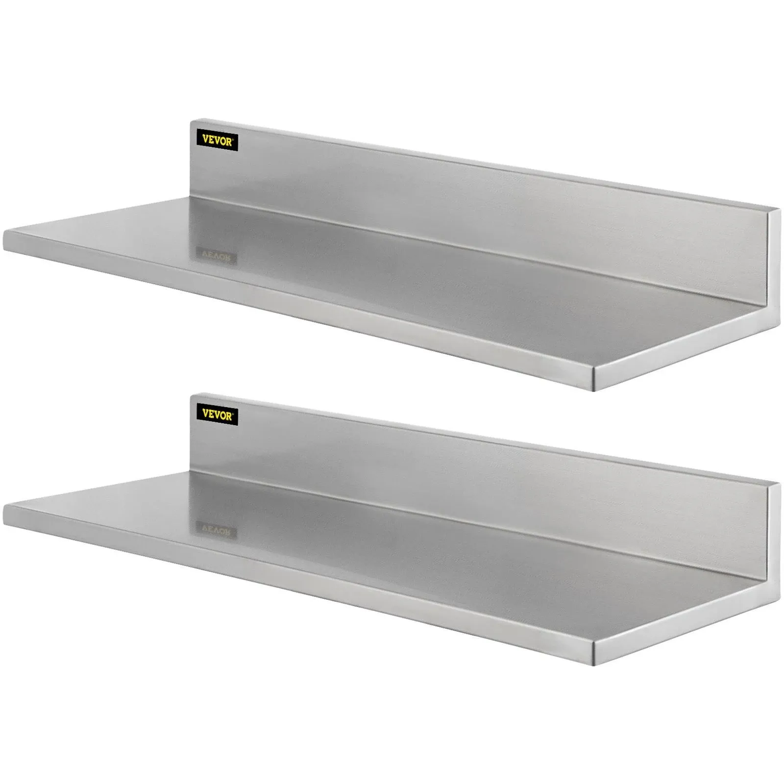 VEVOR 2 Pcs Stainless Steel Wall Shelf Max Load Capacity 44 lbs, Shelf for Wall ...