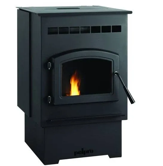 PelPro PP60 Pellet Stove for Home Heating Fireplaces - 60 lb Hopper, 33,200 BTU Heats up to 1,500 Sq. Ft. (40 Hrs), Easy-Dial Temp Control, Built-In Thermostat, Auto-On/Off, Powerful Quiet Blower