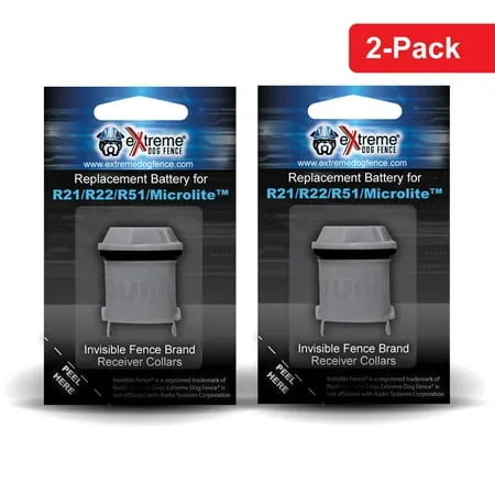 Two-Pack Dog Fence Batteries Compatible with Invisible Fence Receiver Collars