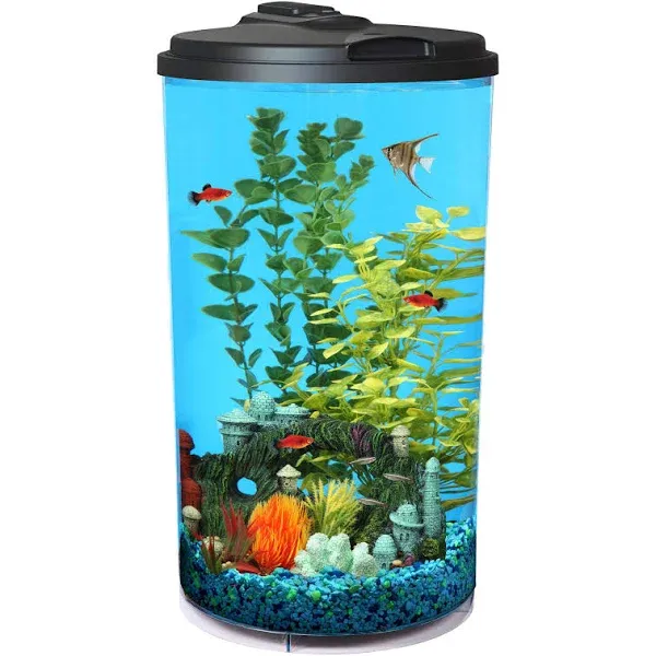 Plastic 6-Gallon AquaView 360 Aquarium Kit for Tropical Fish, Betta Fish with...