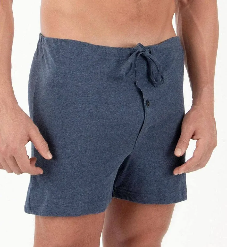 Cottonique Latex Free Organic Cotton Loose Boxer Short, Melange Grey (M17713) L/XL