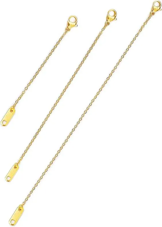 18K Gold Plated Necklace Extenders Delicate Necklace Extender Chain Set for Wome