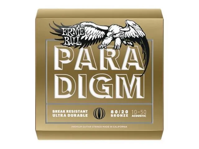 Ernie Ball 2090 Paradigm Extra Light 80/20 Bronze Acoustic Guitar Strings, 10-50