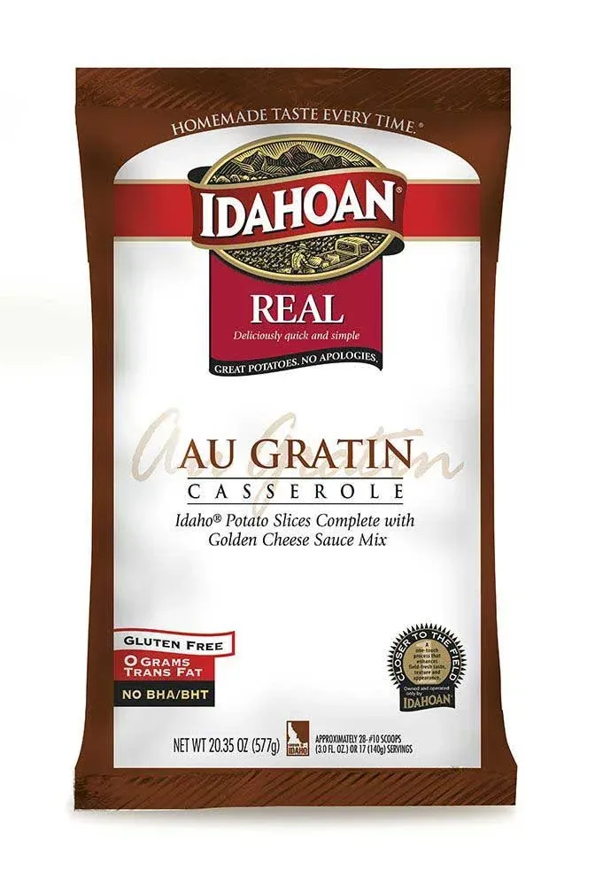 Idahoan Real Au Gratin Casserole Potatoes, 20.35 Ounce -- 12 per case.