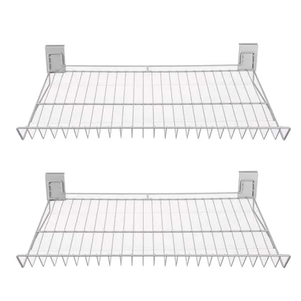 Crownwall Slatwall Steel 30-Inch(L) by 13.5-Inch(W) Wire Shoe Rack Compatible Slat Wall, 2-Pack