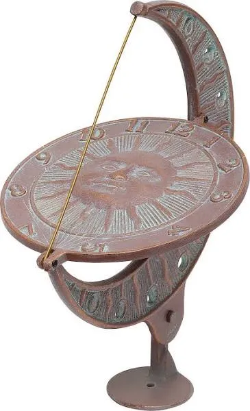 Whitehall Sun and Moon Sundial - Copper Verdigris