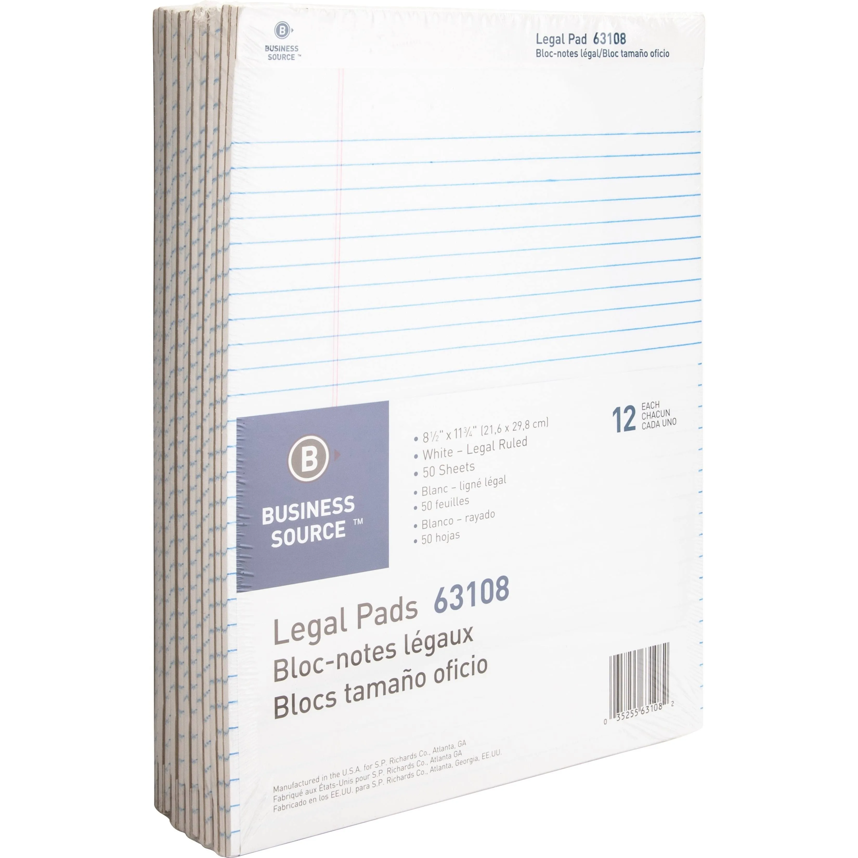 Business Source Micro-Perforated Legal Ruled Pads - 50 Sheets