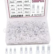 smseace 580Pcs Closed End Crimp Terminal 22-16,16-14,12-10AWG Wire End Caps Nylon Closed End Wire Connectors for Car,Audio,Electrical Equipment