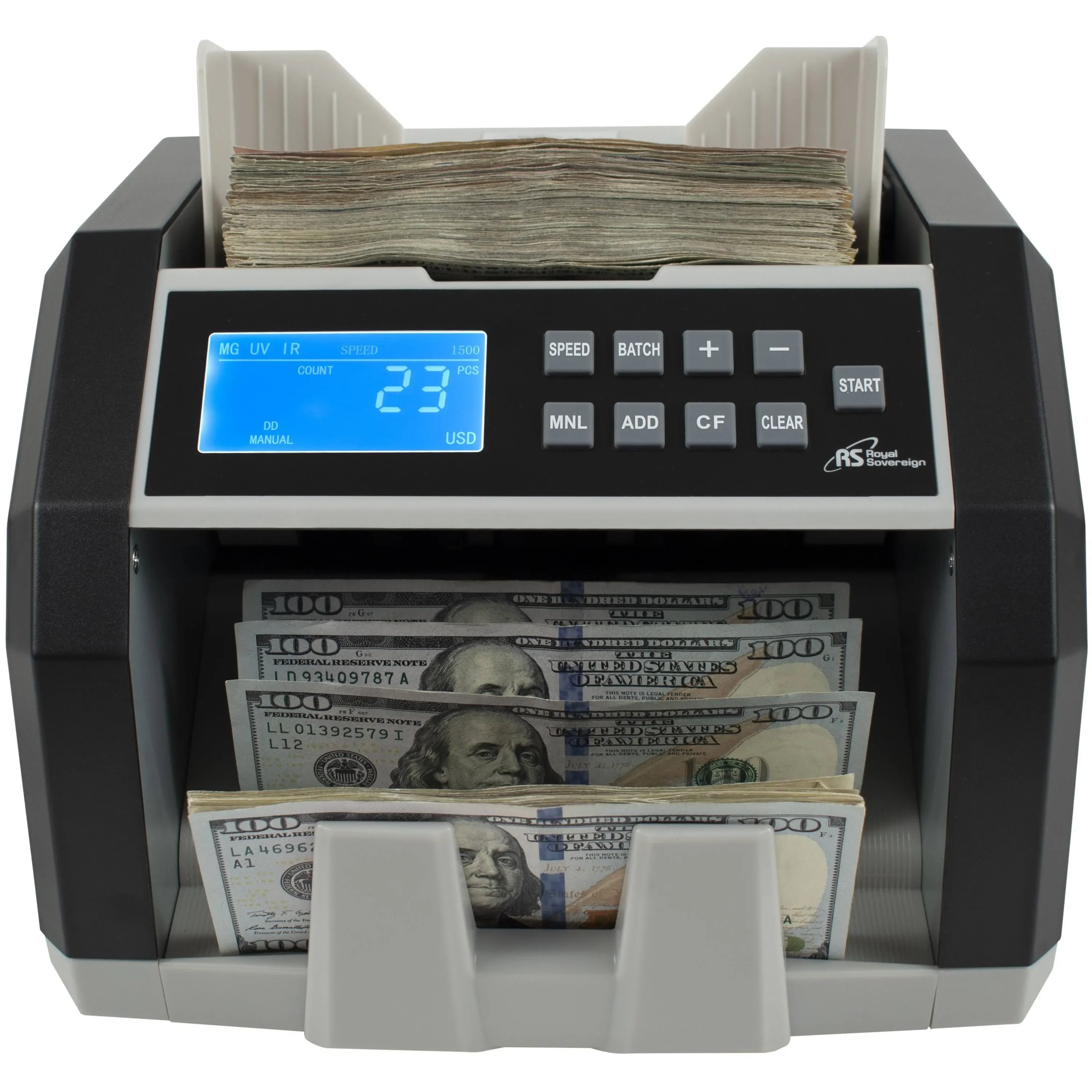 Royal Sovereign Front Load Bill Counter with 3Phase Counterfeit Detection