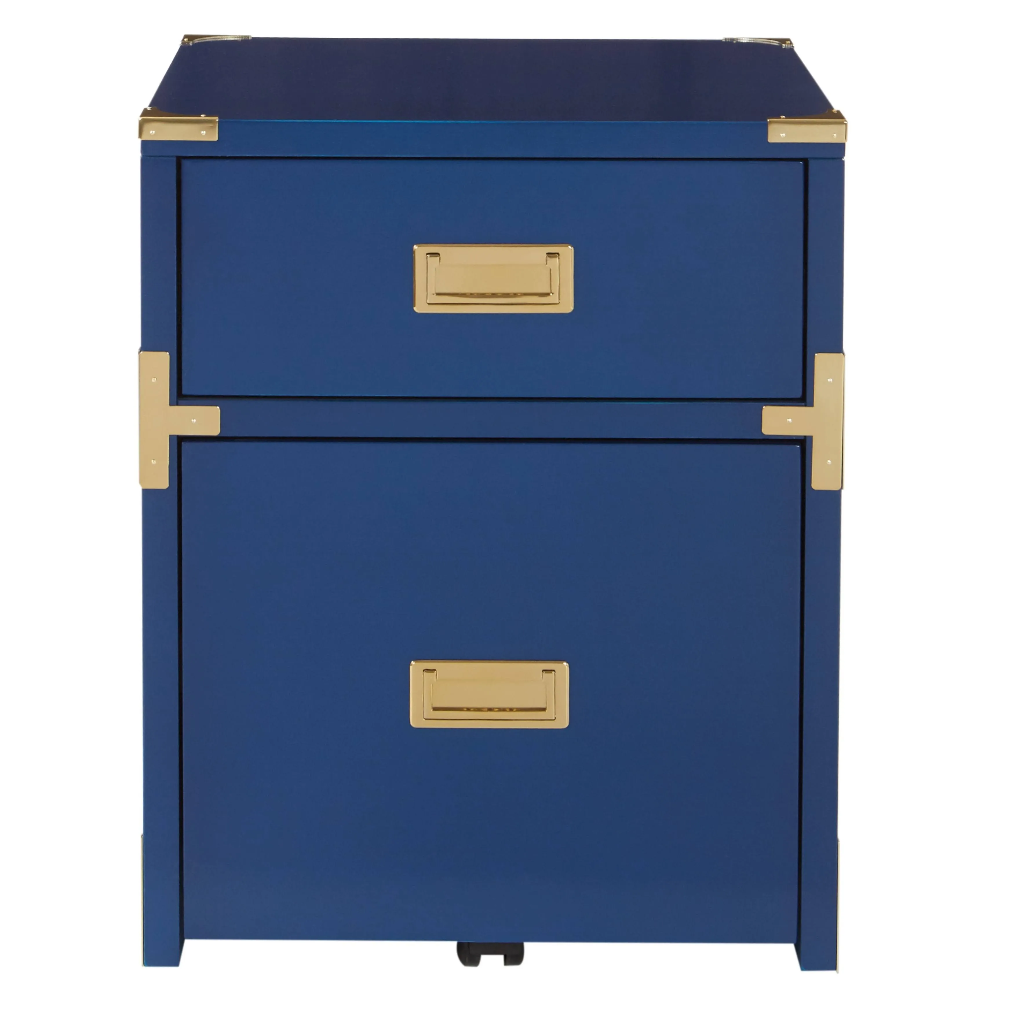 OSP Home Furnishings Wellington 2-Drawer File Cabinet, Lapis Blue