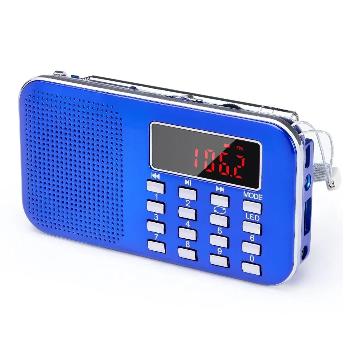 Mini Portable AM FM Pocket Radio with MP3, LED Flashlight, Digital Radio Speaker