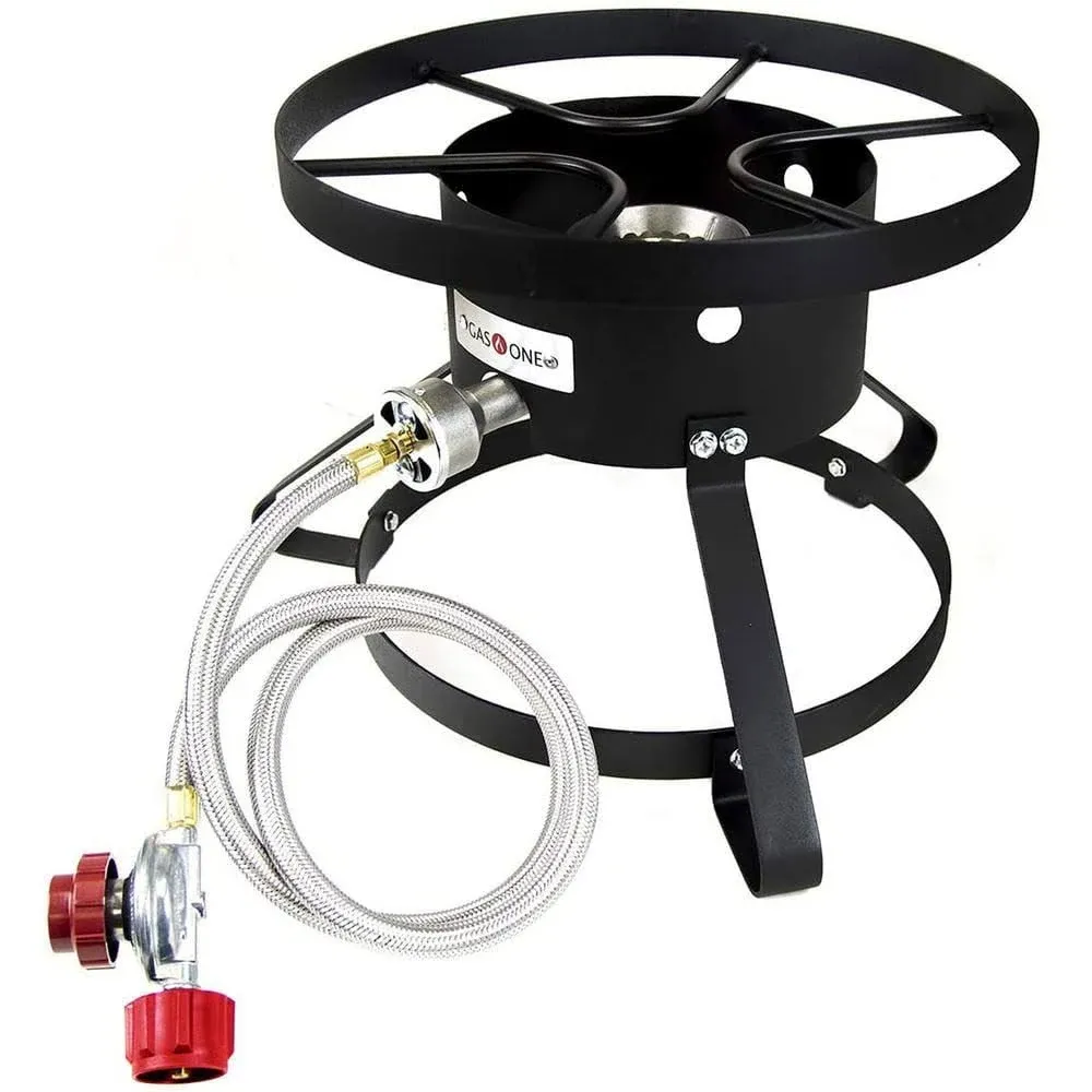 Gasone B-5150 Outdoor Cooker-14.5" Wide with Steel Braided Hose Propane Burner High Pressure