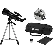 Zhumell - 70mm Portable Refractor Telescope - Coated Glass Optics - Ideal Telescope for Beginners - Digiscoping Smartphone AdapterZhumell - 70mm Portable Refractor Telescope - Coate…