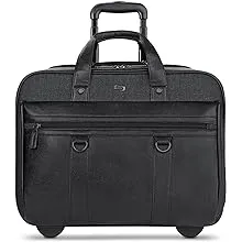 "Solo Executive Carrying Case (Roller) for 17.3'' Apple iPad Notebook - Black, Gray - Scratch Resistant - Vinyl, Cotton Body - Handle - 14'' Height x 17.8'' Width x 6.3'' Depth - 1 Each"